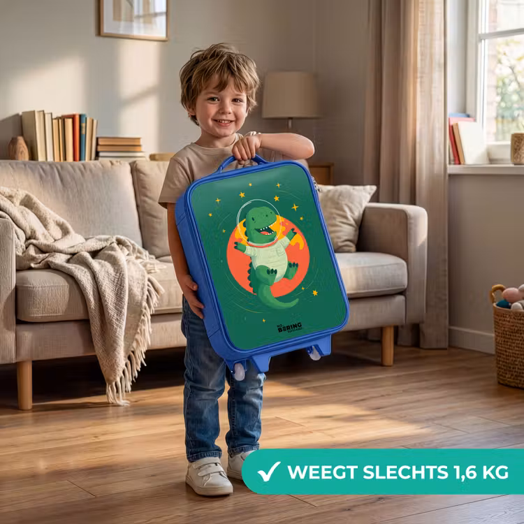 Kinderkoffer - Blauw - Dino - Planeet - Sterren - Groen — 2