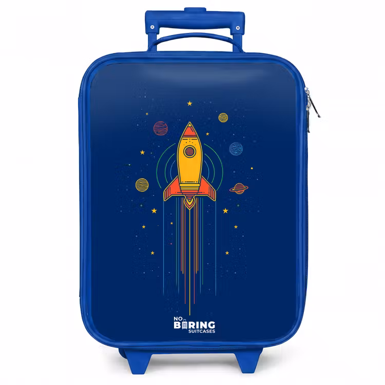 Kinderkoffer - Blauw - Raket - Planeten - Sterren — 1