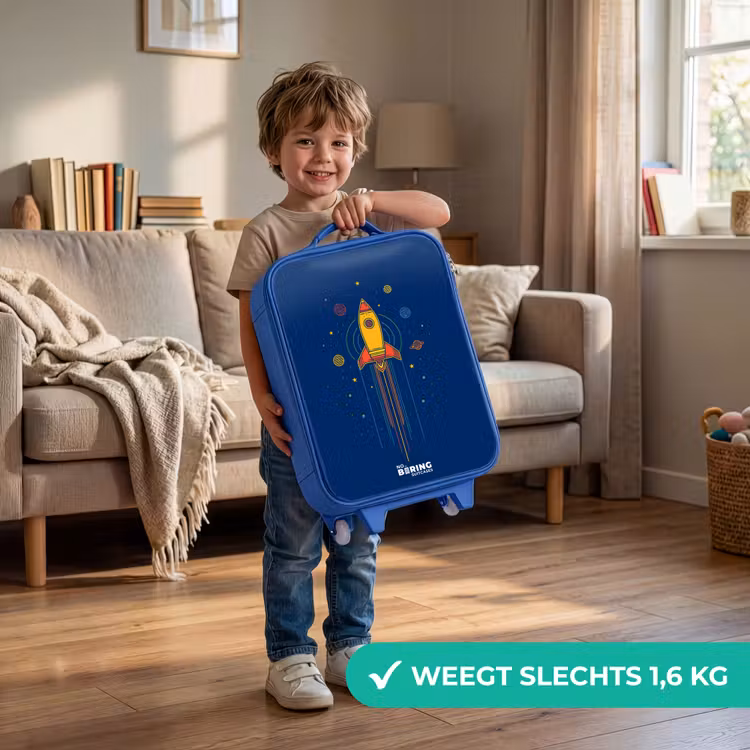 Kinderkoffer - Blauw - Raket - Planeten - Sterren — 2