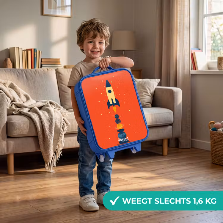 Kinderkoffer - Blauw - Raket - Sterren - Planeten — 2