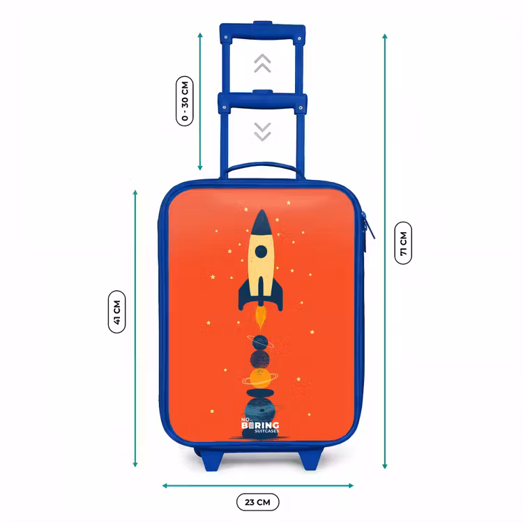 Kinderkoffer - Blauw - Raket - Sterren - Planeten — 6