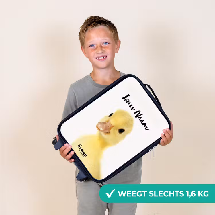 Kinderkoffer met naam - Zwart - Barry de Badeend — 2