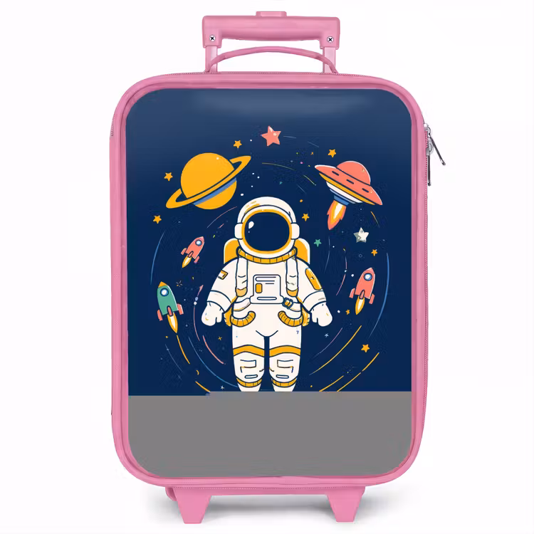 Kinderkoffer - Roze - Astronaut - Planeet - Sterren - Raket — 1