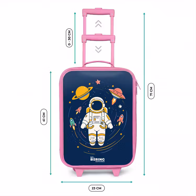 Kinderkoffer - Roze - Astronaut - Planeet - Sterren - Raket — 6