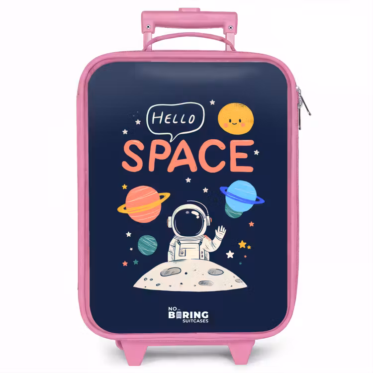 Kinderkoffer - Roze - Astronaut - Quote - Planeten - Sterren — 1