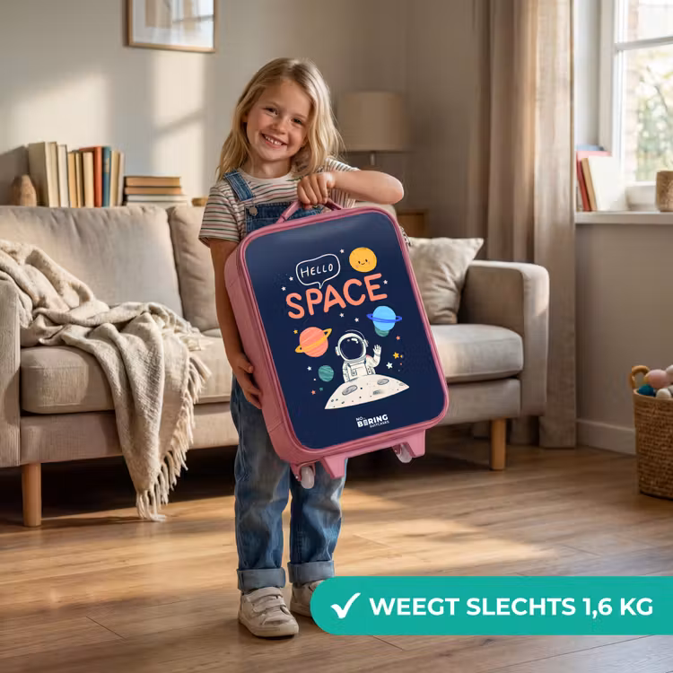 Kinderkoffer - Roze - Astronaut - Quote - Planeten - Sterren — 2