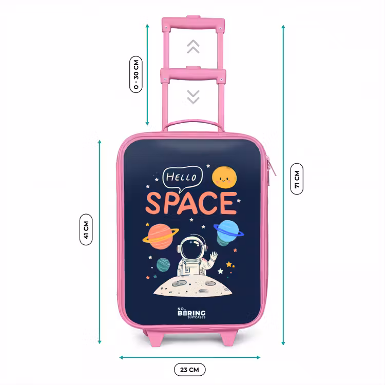 Kinderkoffer - Roze - Astronaut - Quote - Planeten - Sterren — 6