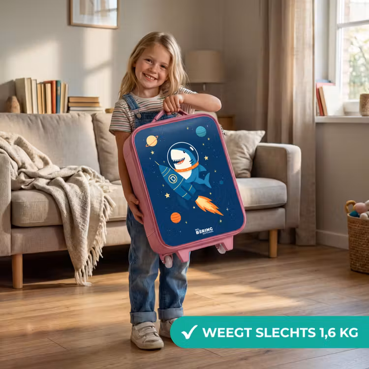 Kinderkoffer - Roze - Dier - Ruimte - Planeet - Raket — 2