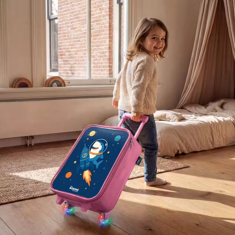 Kinderkoffer - Roze - Dier - Ruimte - Planeet - Raket — 3