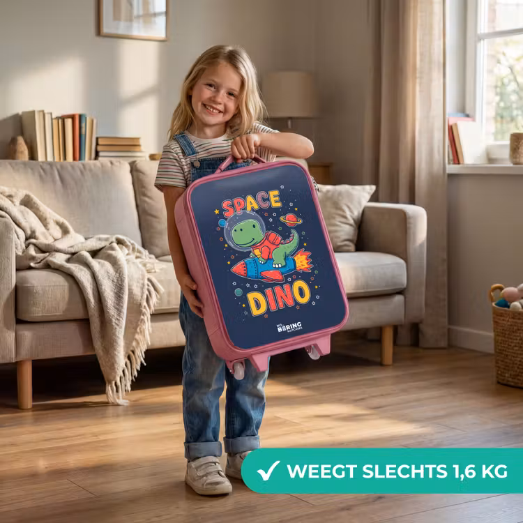 Kinderkoffer - Roze - Dino - Groen - Raket - Sterren — 2