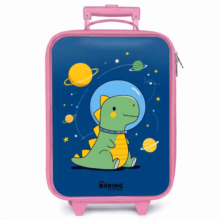 Kinderkoffer - Roze - Dino - Planeet - Ster - Blauw — 1