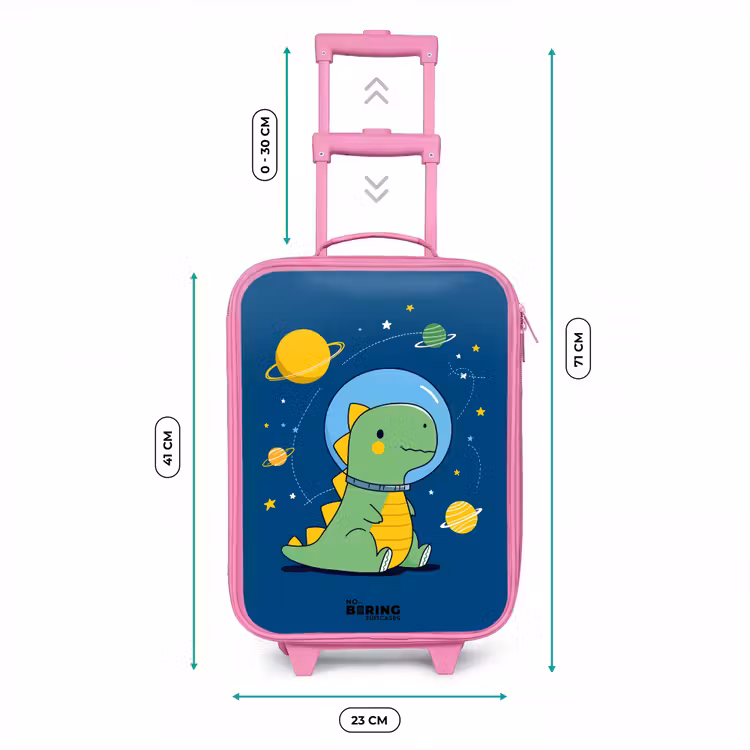 Kinderkoffer - Roze - Dino - Planeet - Ster - Blauw — 6