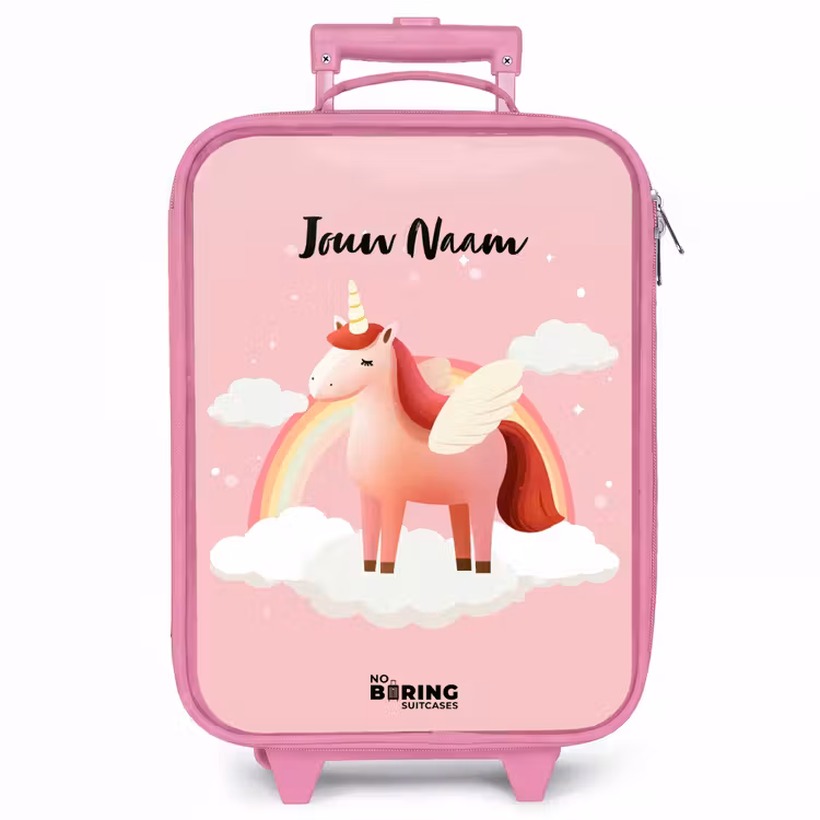 Kinderkoffer - Roze - Eenhoorn - Vleugels - Roze - Regenboog — 1