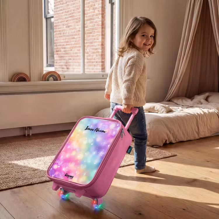 Kinderkoffer - Roze - Licht - Regenboog - Hartjes — 3