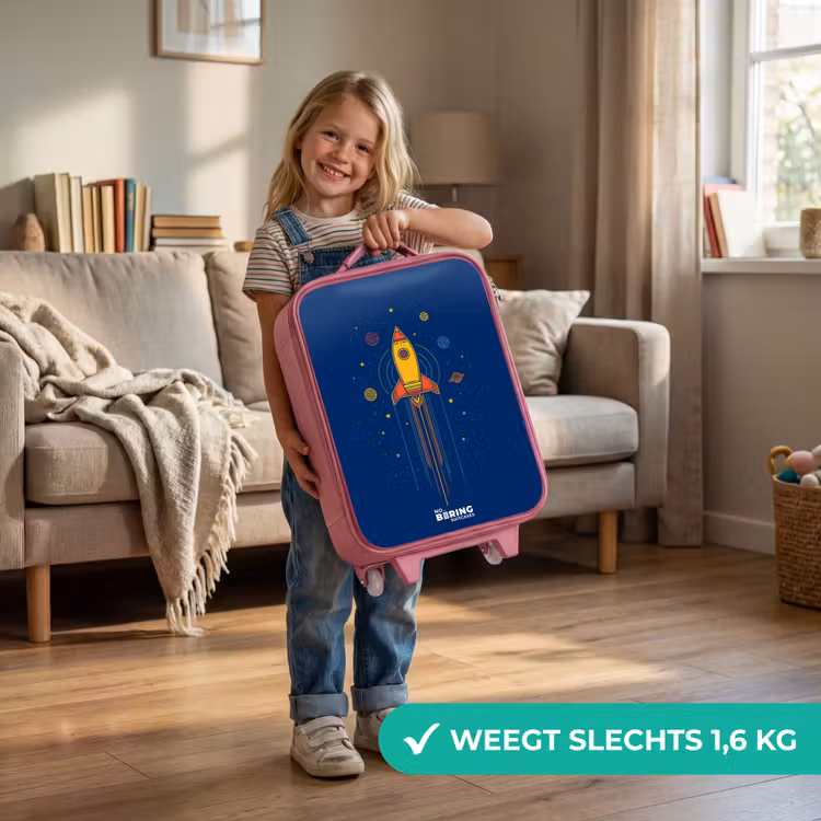 Kinderkoffer - Roze - Raket - Planeten - Sterren — 2