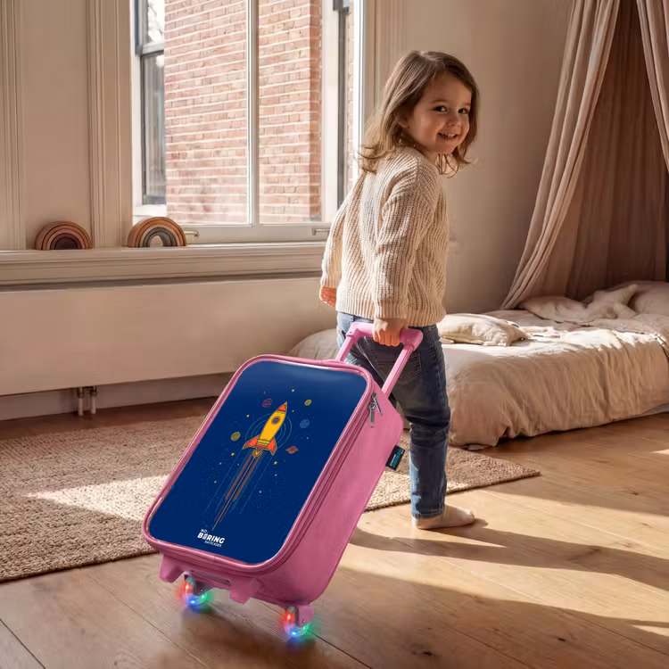 Kinderkoffer - Roze - Raket - Planeten - Sterren — 3