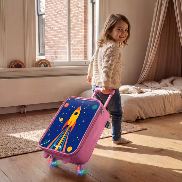 Kinderkoffer - Roze - Raket - Sterren - Planeet - Ruimte — 3