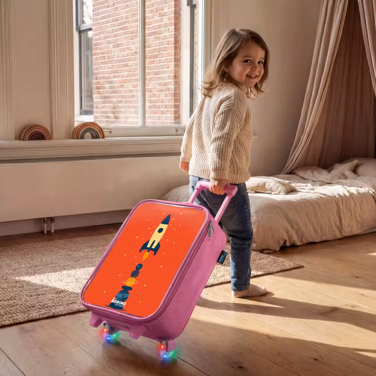 Kinderkoffer - Roze - Raket - Sterren - Planeten — 3