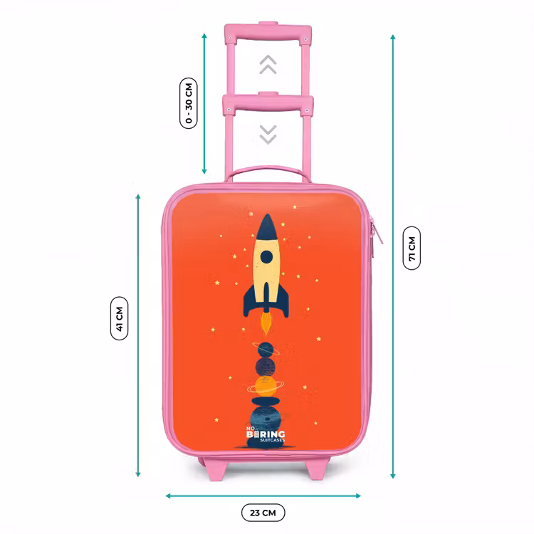 Kinderkoffer - Roze - Raket - Sterren - Planeten — 6