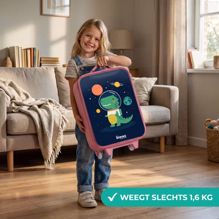 Kinderkoffer - Roze - Ruimte - Dino - Planeten - Sterren — 2