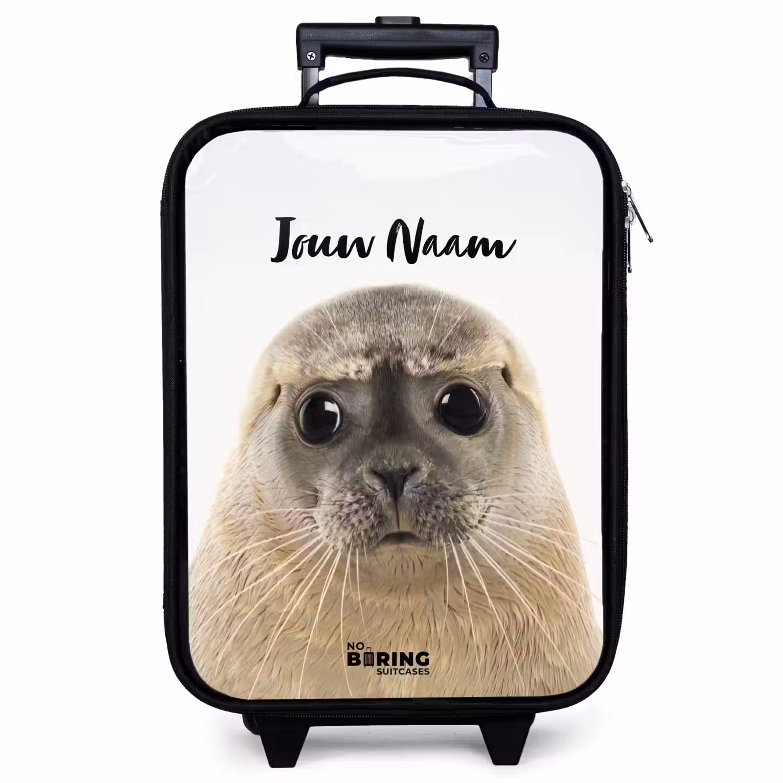 Kinderkoffer met naam - Zwart - Zyon Zeehond — 1