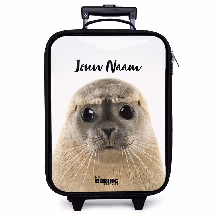Kinderkoffer met naam - Zwart - Zyon Zeehond — 1