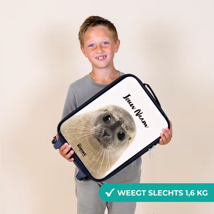 Kinderkoffer met naam - Zwart - Zyon Zeehond — 2