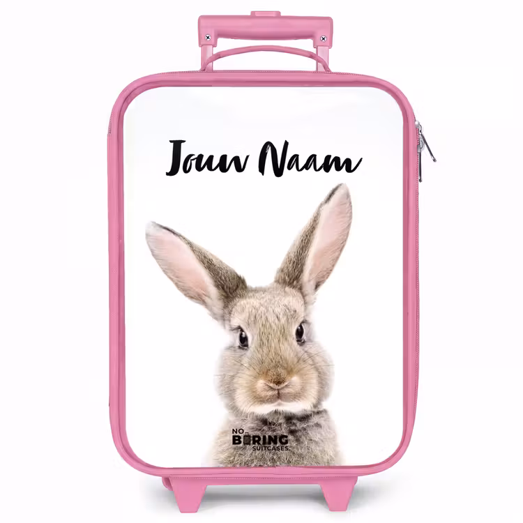 Kinderkoffer met naam - Roze - Koen Konijn — 1