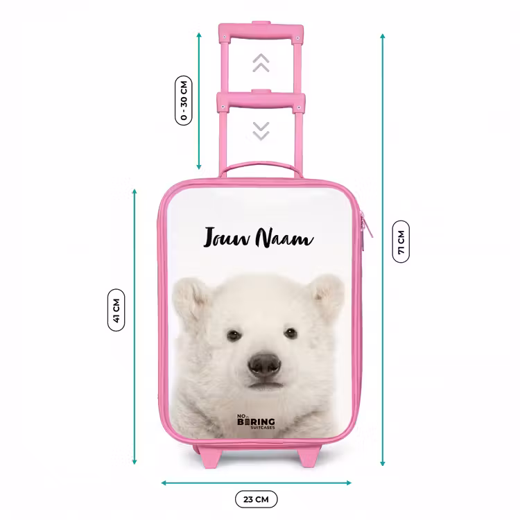 Kinderkoffer met naam - Roze - Schattige Ijsbeer — 6