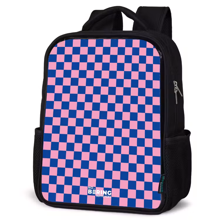 Kinderrugzak - Zwart - Blokjes - Blauw - Roze — 7