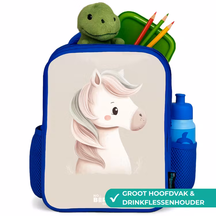 Kinderrugzak - Blauw - Pony in roze pastel kleuren — 5