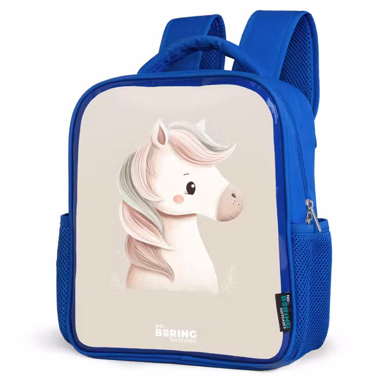 Kinderrugzak - Blauw - Pony in roze pastel kleuren — 9