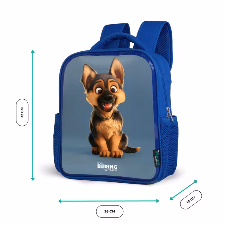Kinderrugzak - Blauw - Portret van een herdershond puppy — 6