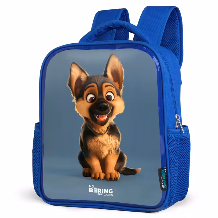 Kinderrugzak - Blauw - Portret van een herdershond puppy — 9