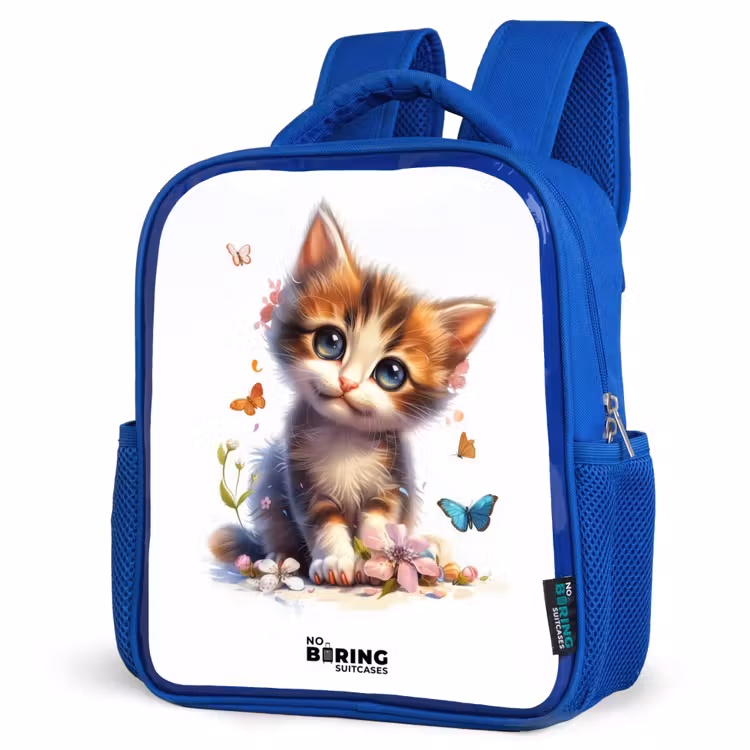 Kinderrugzak - Blauw - Portret van een kitten omringd door vlinders — 9