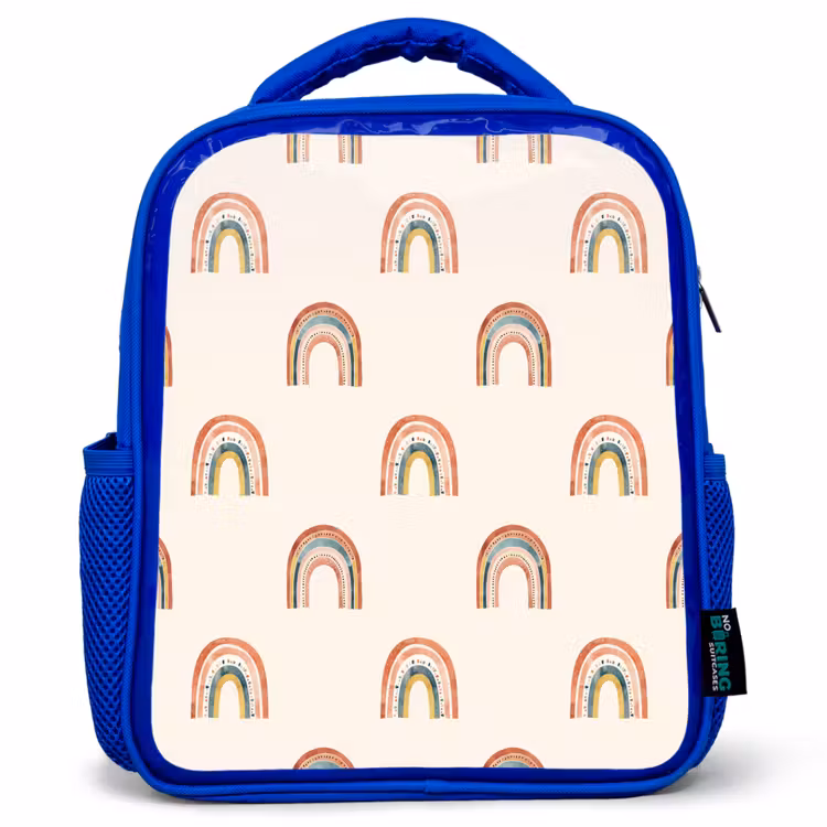 Kinderrugzak - Blauw - Boho - Regenboog - Patroon — 1