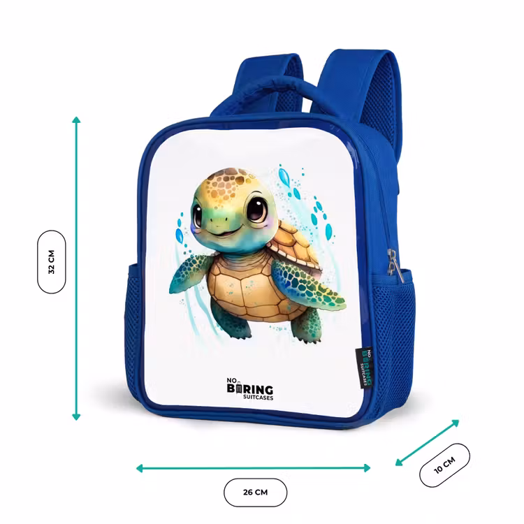 Kinderrugzak - Blauw - Schildpad - Waterverf - Kleuren - Dieren — 6