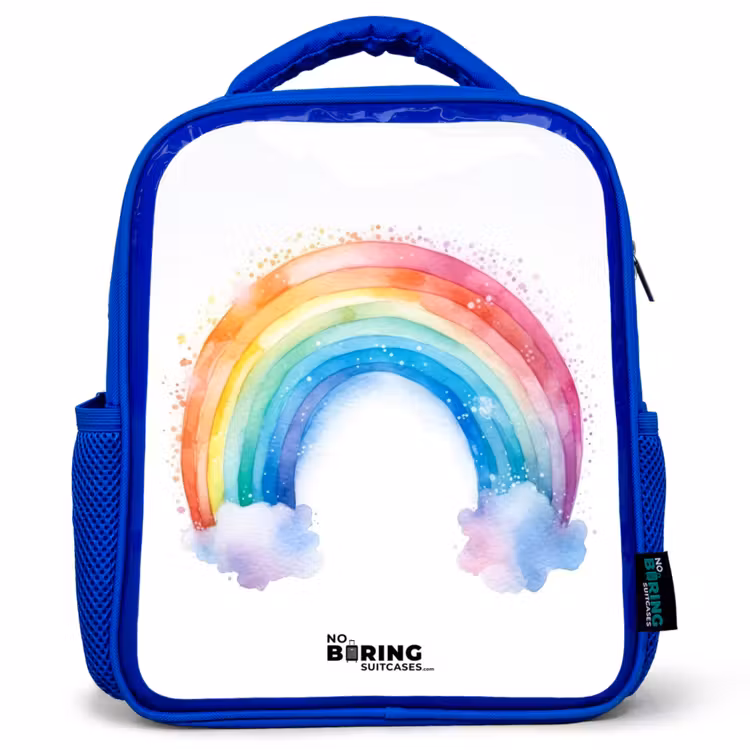 Kinderrugzak - Blauw - Waterverf regenboog — 1