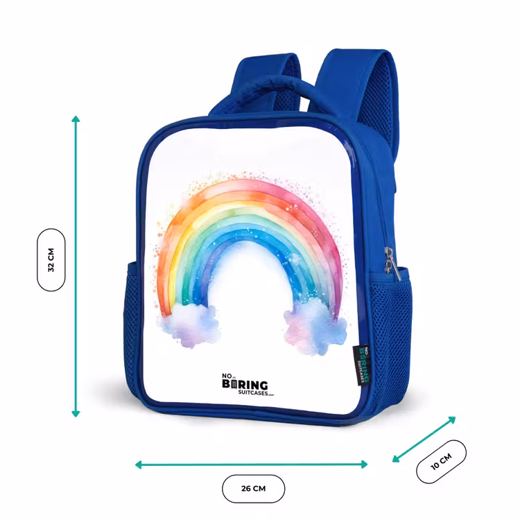Kinderrugzak - Blauw - Waterverf regenboog — 6