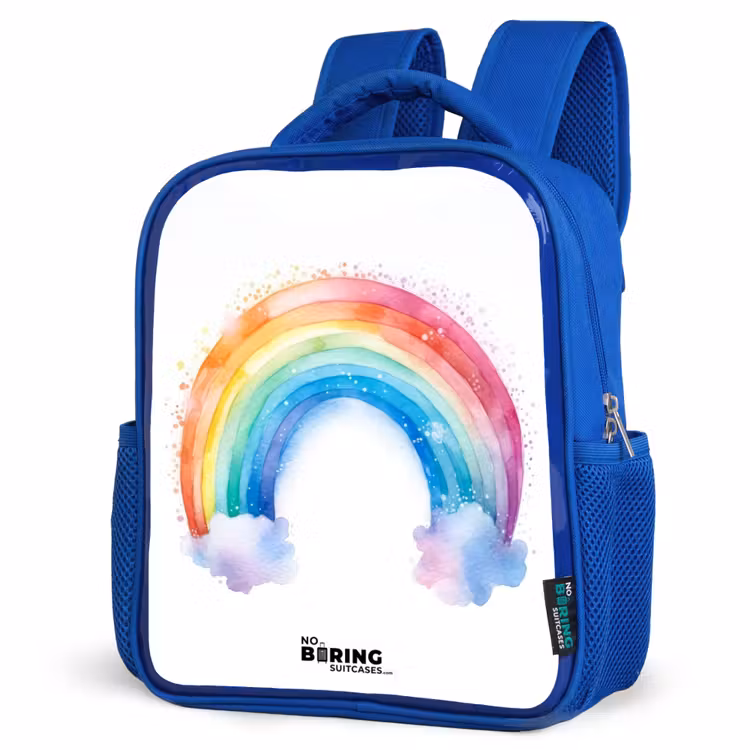 Kinderrugzak - Blauw - Waterverf regenboog — 9