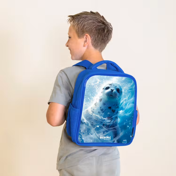 Kinderrugzak - Blauw - Zeehondenpup in helderblauw water — 3