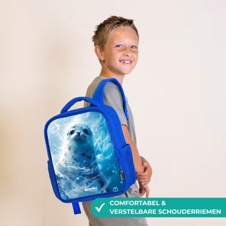 Kinderrugzak - Blauw - Zeehondenpup in helderblauw water — 4