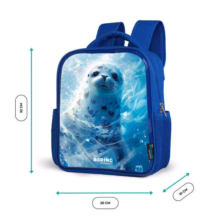 Kinderrugzak - Blauw - Zeehondenpup in helderblauw water — 6