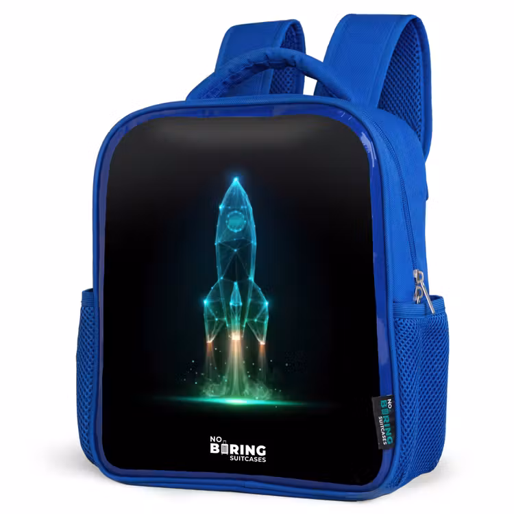 Kinderrugzak - Blauw - Lancerende raket in neonstijl — 9