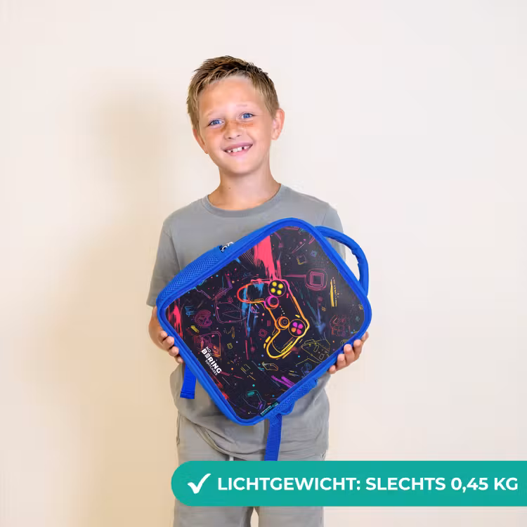 Kinderrugzak - Blauw - Gamerwereld in neonstijl — 2