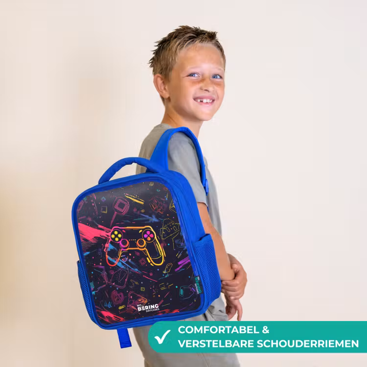 Kinderrugzak - Blauw - Gamerwereld in neonstijl — 4