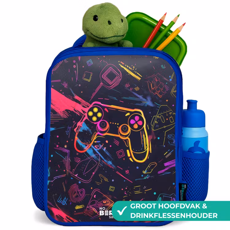 Kinderrugzak - Blauw - Gamerwereld in neonstijl — 5
