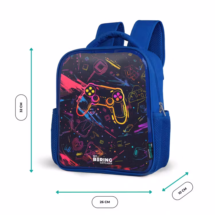 Kinderrugzak - Blauw - Gamerwereld in neonstijl — 6