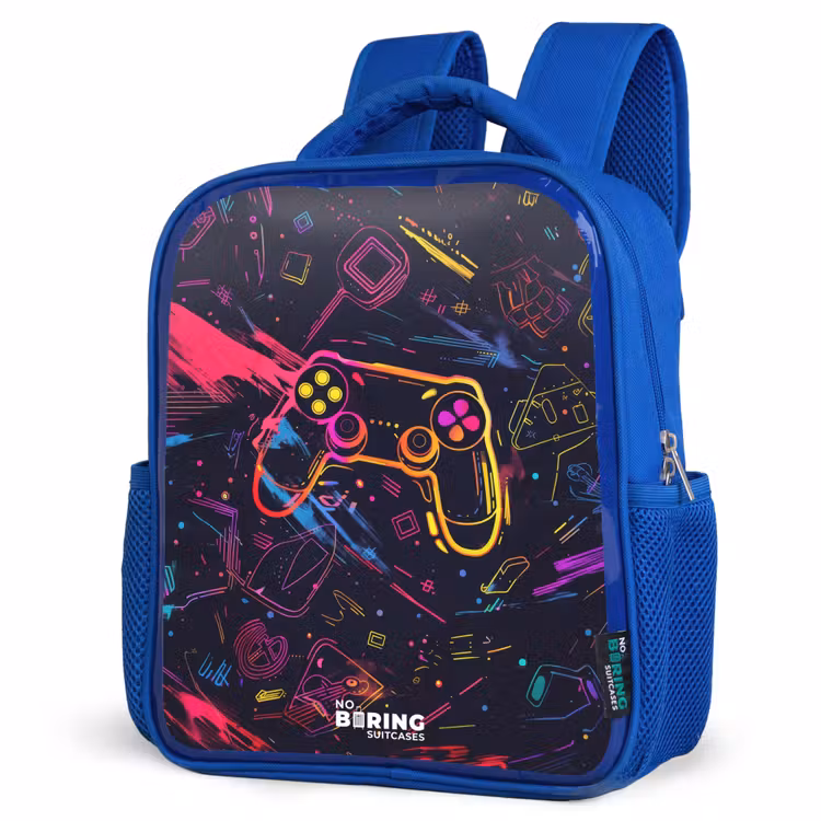 Kinderrugzak - Blauw - Gamerwereld in neonstijl — 9