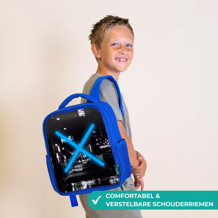 Kinderrugzak - Blauw - Felblauwe kruis in een nachtelijke scène — 4
